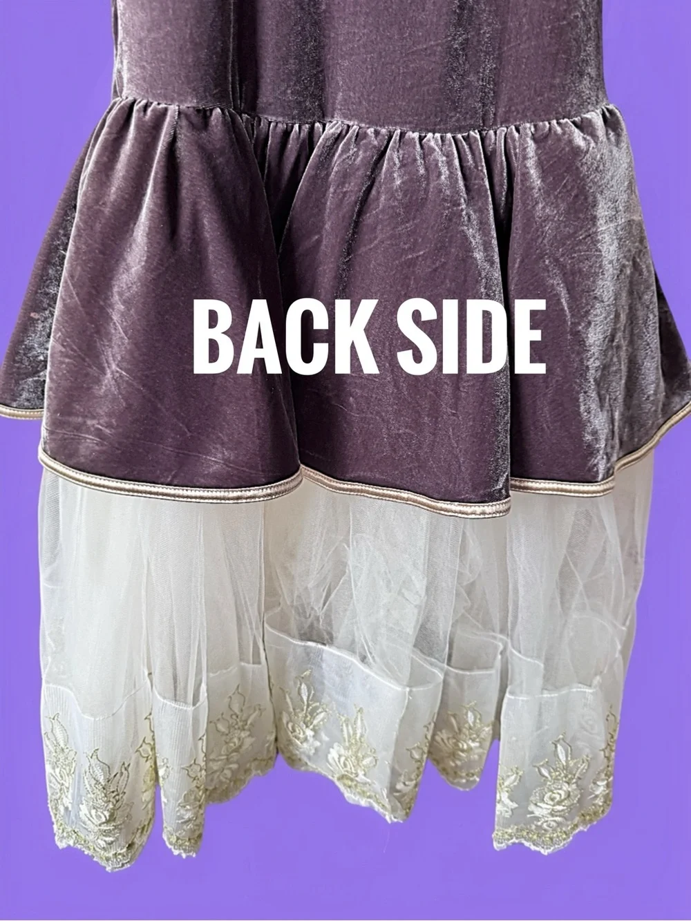 Mauve Velvet,  Cream Tulle Princess, Renaissance Costume Dress